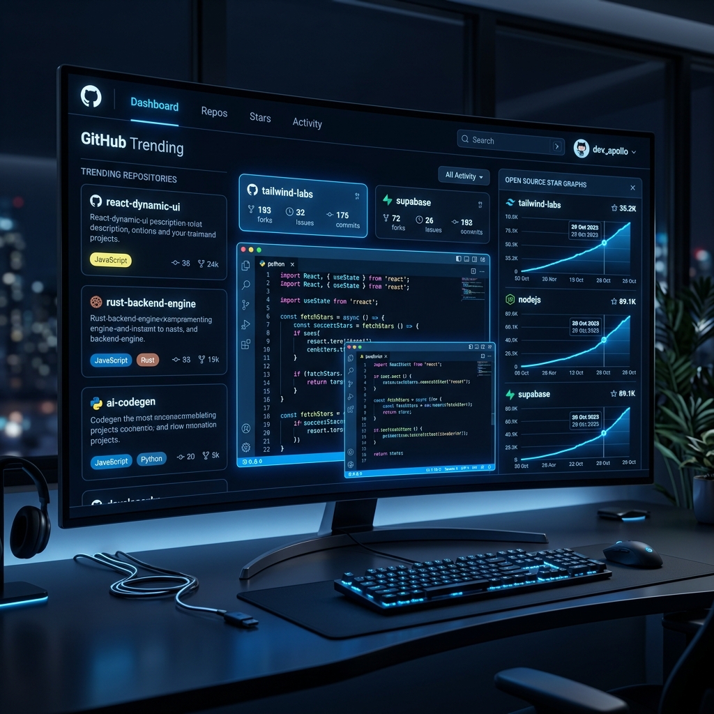 Top 10 Trending GitHub Repositories Dashboard 2026